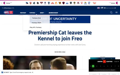 Premiership Cat leaves the Kennel to join Freo - AFL