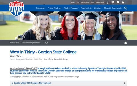 West in Thirty - Gordon State College - UWG
