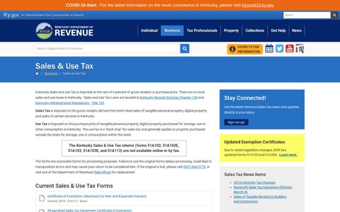 Sales & Use Tax - Kentucky Department of Revenue