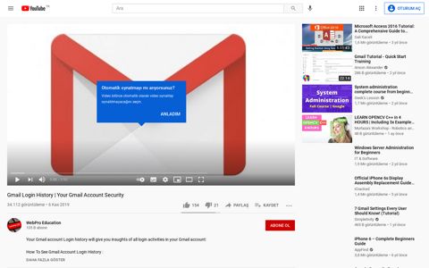 Gmail Login History | Your Gmail Account Security - YouTube