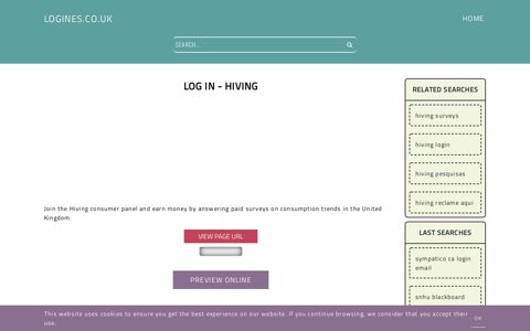 Log In - Hiving - General Information about Login