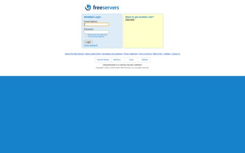 Web Mail Login - FreeServers