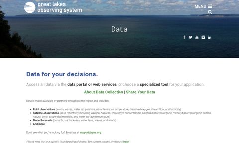 Data Products | Great Lakes Observing System