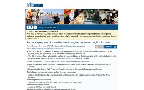 Recreation programs - Toronto FUN Guide - program ...