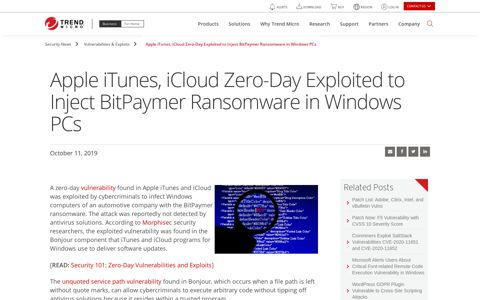 Apple iTunes, iCloud Zero-Day Exploited to Inject BitPaymer ...