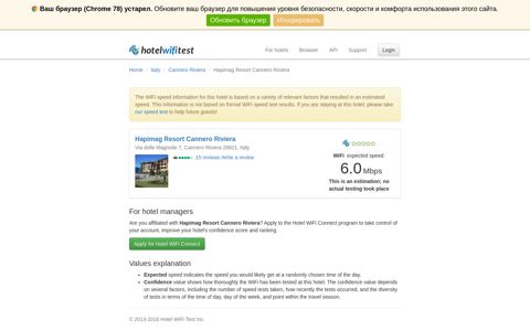 Hapimag Resort Cannero Riviera - Hotel WiFi Test