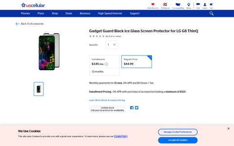 U.S. Cellular | Gadget Guard Black Ice Glass Screen Protector ...