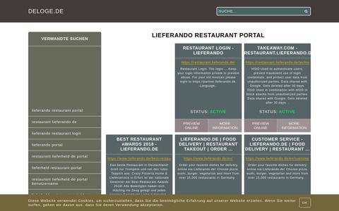 lieferando restaurant portal - Allgemeine Informationen zum ...