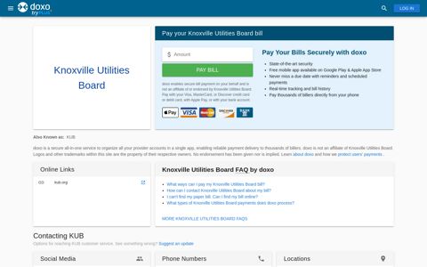 Knoxville Utilities Board (KUB) | Pay Your Bill Online | doxo.com