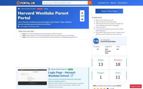 Harvard Westlake Parent Portal