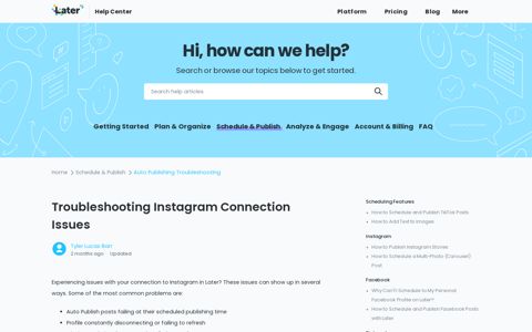Troubleshooting Instagram Connection Issues – Later