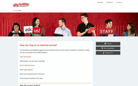 How do I log in to internet access? - Ask us for staff