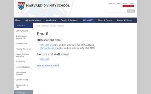 Email | Harvard Divinity School