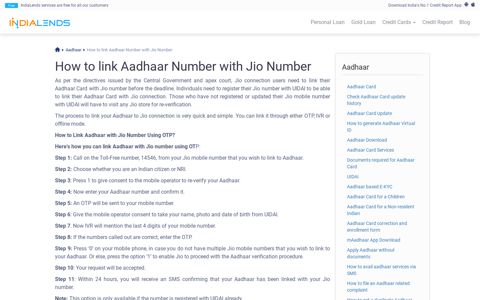 How to link Aadhaar with Jio: Steps and Procedures
