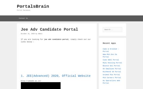 Jee Adv Candidate Portal - PortalsBrain - Portal Database