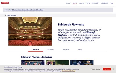 Edinburgh Playhouse Box Office | Buy Tickets Online | ATG ...