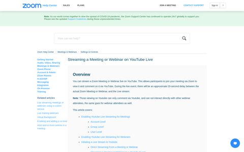 Streaming a Meeting or Webinar on YouTube Live – Zoom ...