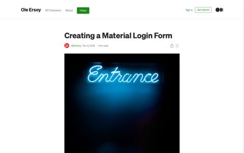 Creating a Material Login Form. Scenario | by Ole Ersoy ...