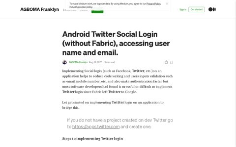 Android Twitter Social Login (without Fabric), accessing user ...