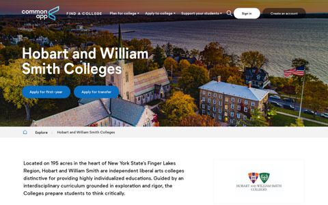 Apply to Hobart and William Smith Colleges - Common App