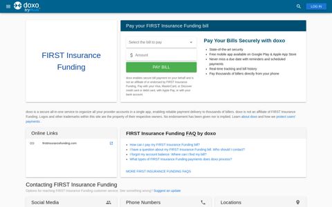 FIRST Insurance Funding | Pay Your Bill Online | doxo.com