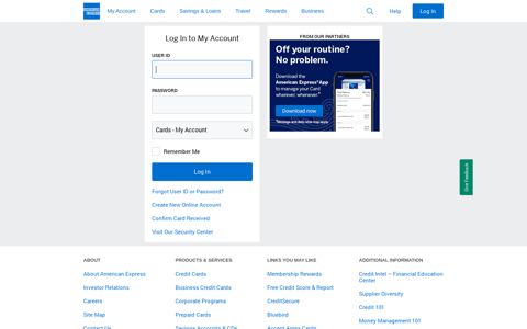 Log In to My Account | American Express US
