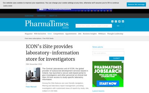ICON's iSite provides laboratory-information store for ...