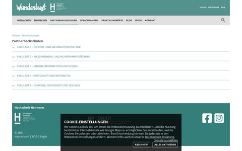 Partnerhochschulen - Wanderlust: das Onlineportal für ...
