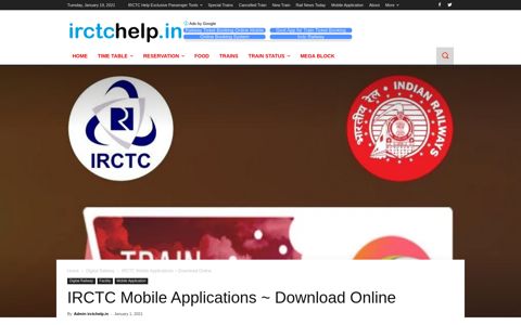 IRCTC Mobile Applications ~ Download Online - IRCTC Help