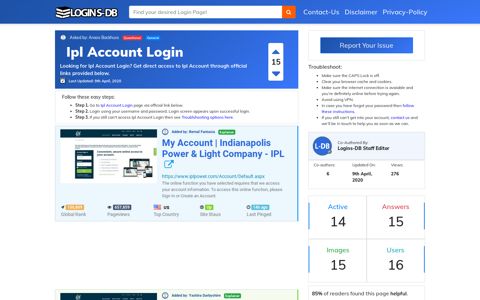 Ipl Account Login - Logins-DB