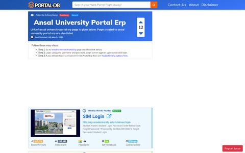 Ansal University Portal Erp