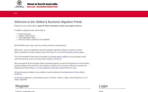 Skilled & Business Migration Portal