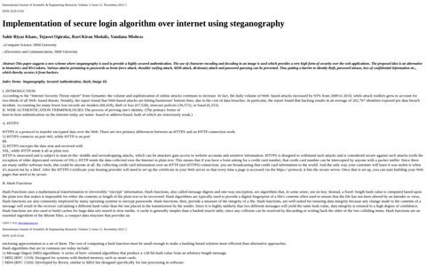 Implementation of secure login algorithm over internet using ...
