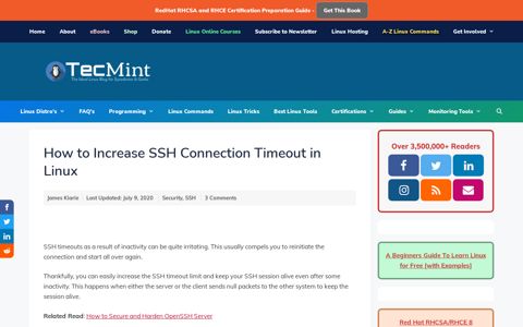 How to Increase SSH Connection Timeout in Linux - Tecmint