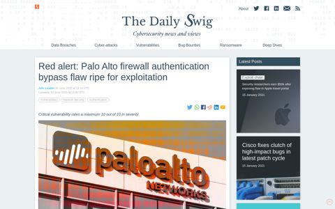 Red alert: Palo Alto firewall authentication bypass flaw ripe for ...