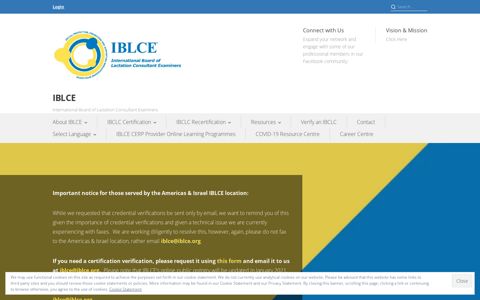 IBLCE – International Board of Lactation Consultant Examiners