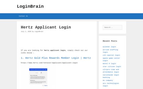 Hertz Applicant - Hertz Gold Plus Rewards Member Login | Hertz