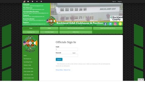 Officials Sign in | Rockland GAA