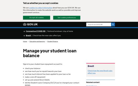 Manage your student loan balance - GOV.UK