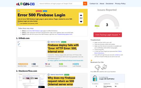 Error 500 Firebase Login