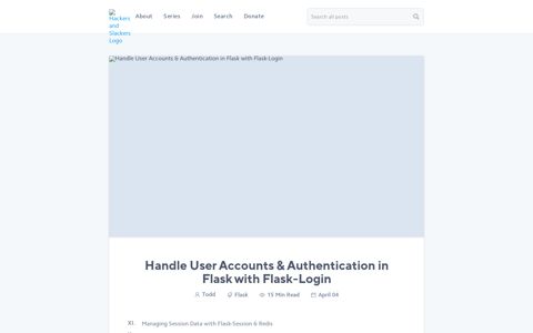 Handle User Accounts & Authentication in Flask with Flask ...