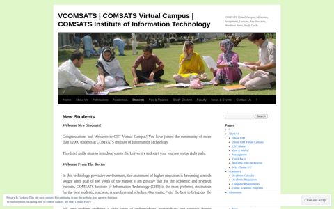 New Students | VCOMSATS | COMSATS Virtual Campus ...