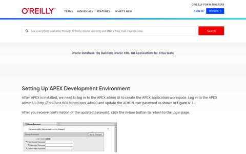 Setting Up APEX Development Environment - Oracle ... - O'Reilly