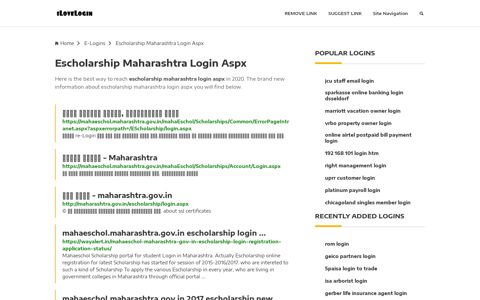 Escholarship Maharashtra Login Aspx ❤️ One Click Access