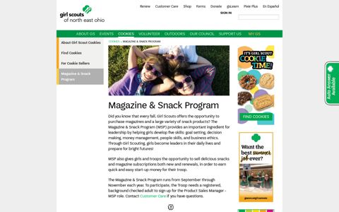 Magazine and Snack Program | Girl Scouts of North East Ohio