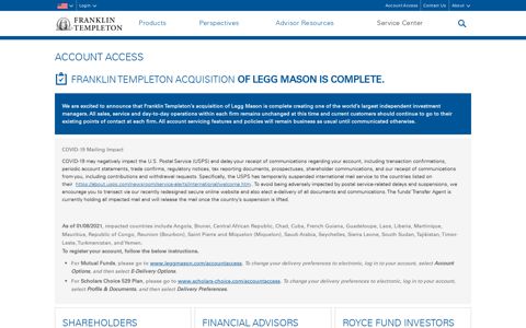 Account Access | Legg Mason