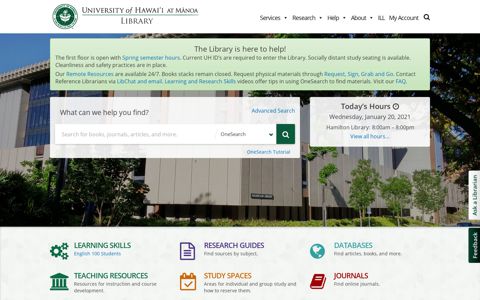 Hamilton Library - University of Hawaii Manoa Library Website