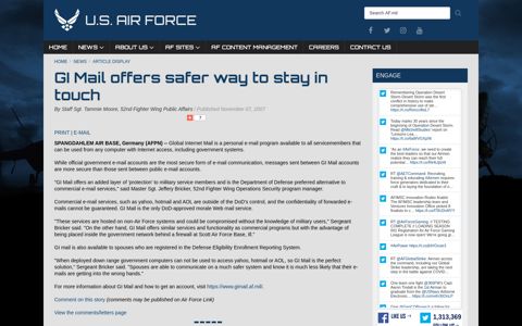 GI Mail offers safer way to stay in touch > US Air Force ... - AF.mil