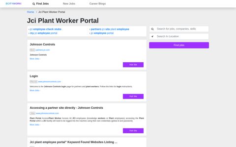 Jci Plant Worker Portal, Jobs EcityWorks