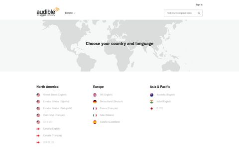 Choose Your Country - Global Landing Page | Audible.com